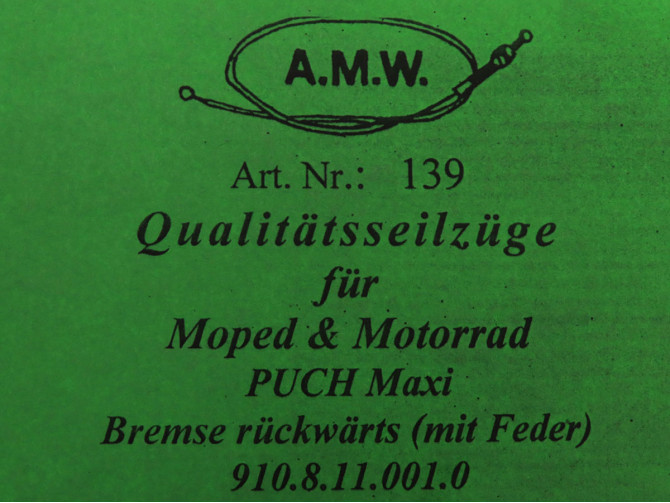 Kabel Puch Maxi remkabel achter met veer A.M.W. photo